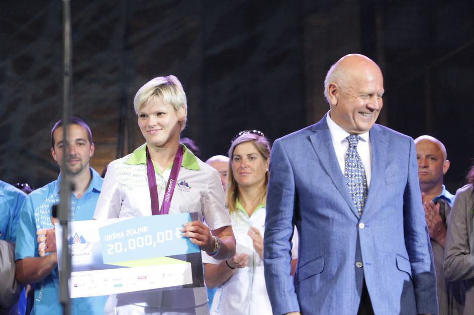 Sprejem olimpijcev na Kongresnem trgu