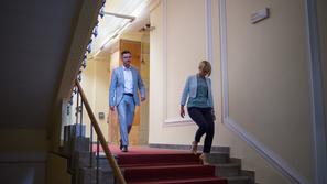 Marjan Šarec po sestanku predsednikov strank LMŠ, SD, SMC, SAB in DeSUS