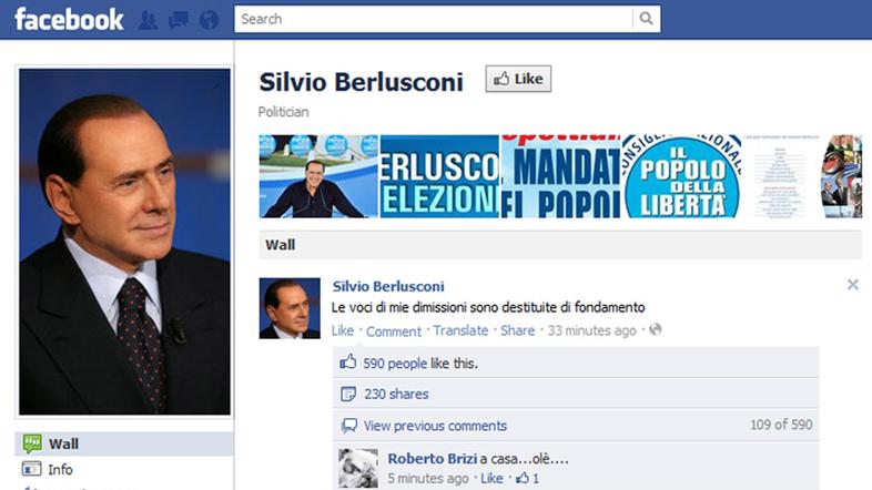 Silvio Berlusconi na Facebooku