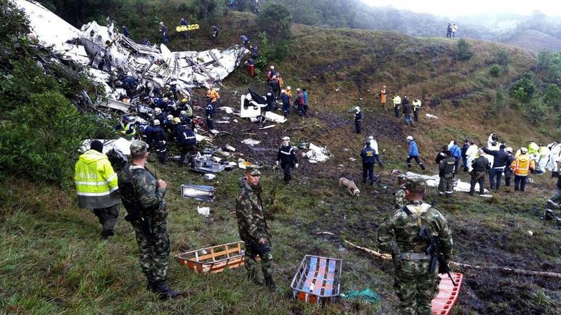 Chapecoense, letalska nesreča, razbitine