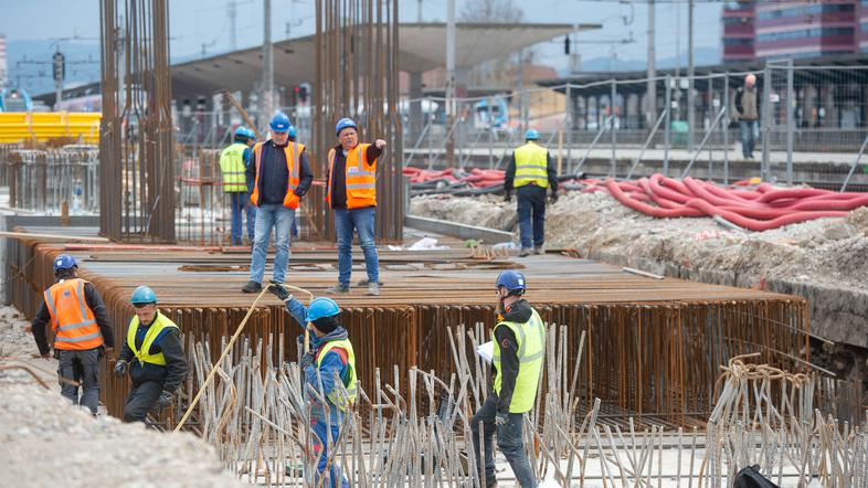 Gradbišče na železniški postaji Ljubljana