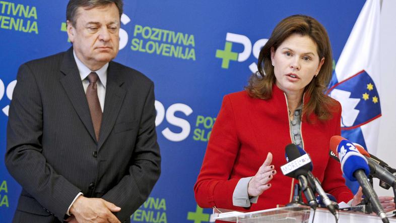 Slovenija 25.04.2012 Zoran Jankovic, Alenka Bratusek, novinarska konferenca Pozi