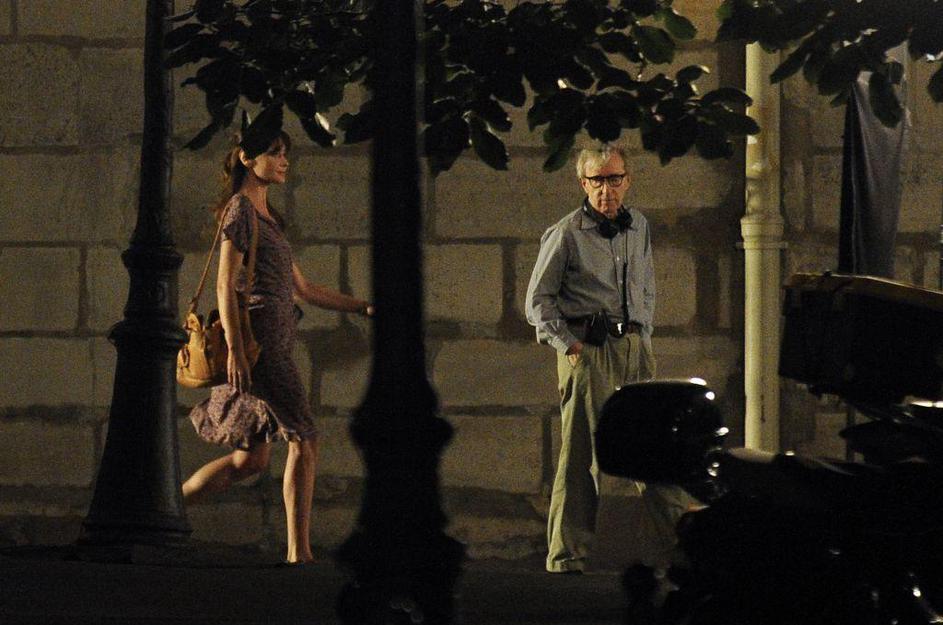 Carla Bruni Woody Allen snemanje film Pariz