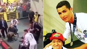 Cristiano Ronaldo navijači na invalidksem vozičku Milano 2016