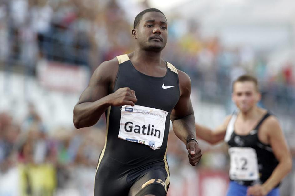 Justin Gatlin med tekom v Estoniji. (Foto: EPA)