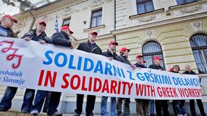 protest v podporo Grčiji