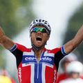 Thor Hushovd se veseli etapne zmage na slovitem Touru. (Foto: Reuters)