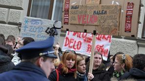 Študenti so zaradi malega dela že protestirali. (Foto: Anže Petkovšek)