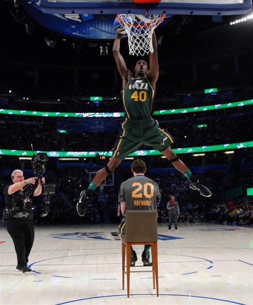 Evans Utah Jazz zabijanje tekmovanje Slam Dunk All-Star vikend Orlando