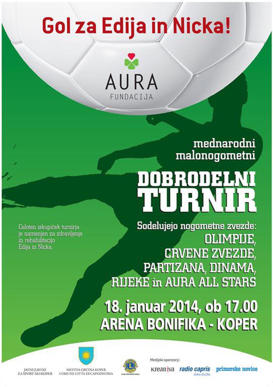 Aura Gol za Edija in Nicka dobrodelni turnir Koper Bonifika All Stars | Avtor: Aura