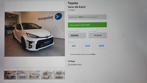 Dražba Autopointa za model toyota yaris GR