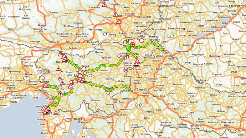 Zapora ceste v času obiska Putina