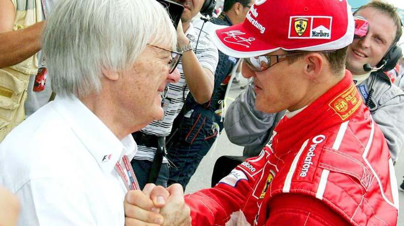 Bernie Ecclestone je vrnitev Michaela Schumacherja sprejel z navdušenjem. (Foto: