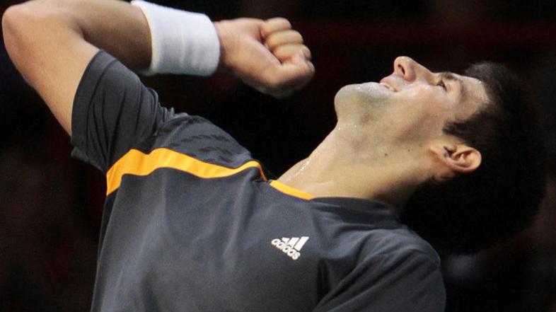 Nole se je takole veselil svojega petega letošnjega finala. Foto: Reuters