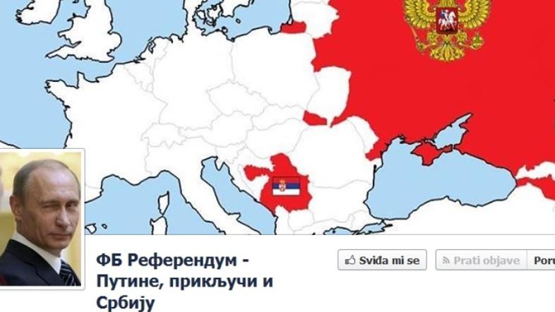 Putin priključitev Srbije Rusiji Facebook 