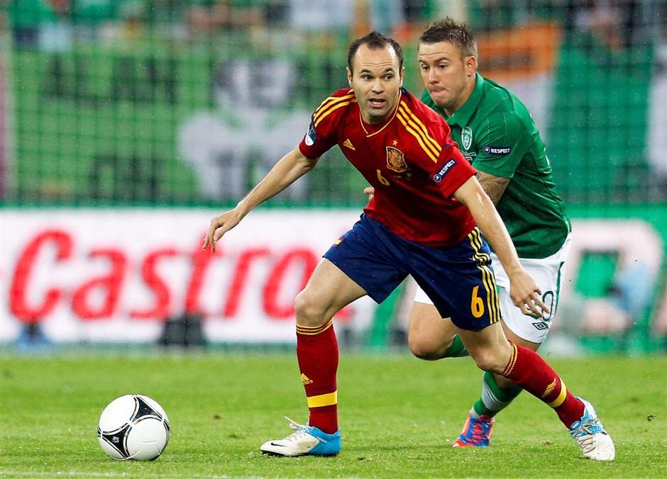 Iniesta Cox Španija Irska Gdansk Euro 2012 | Avtor: EPA