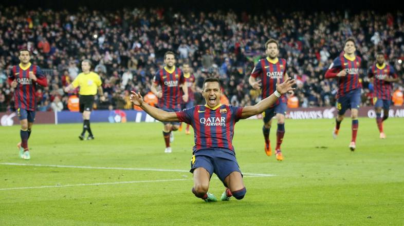 Veselje Alexisa Sancheza po zadetku proti Elcheju.