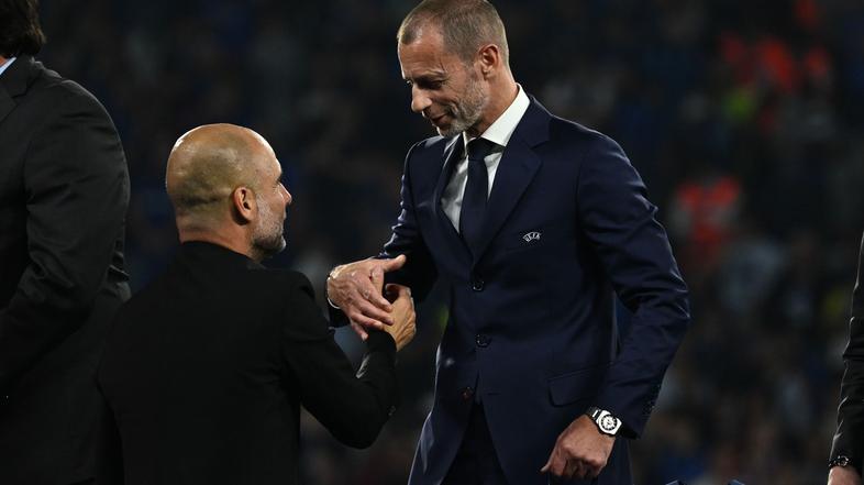 Pep Guardiola in Aleksander Čeferin