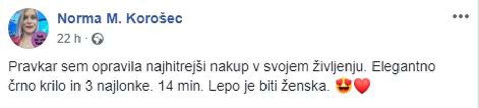 Norma Korošec | Avtor: Facebook