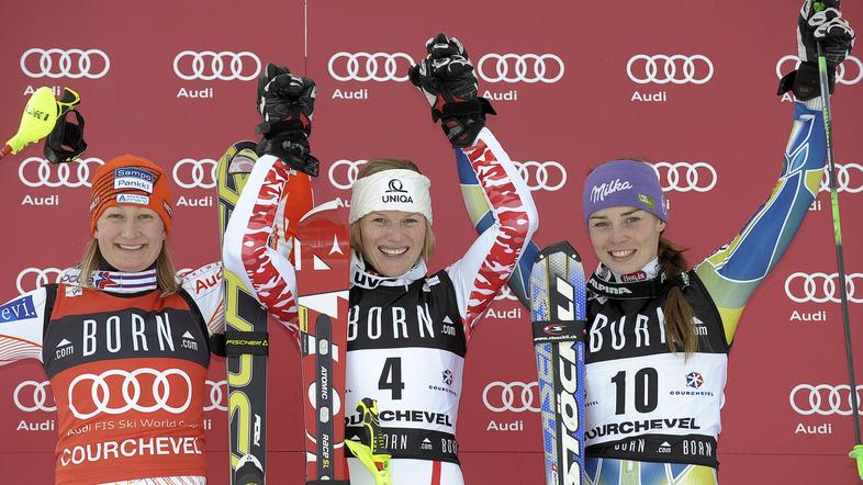 Tanja Poutiainen, Marlies Schild, Tina Maze