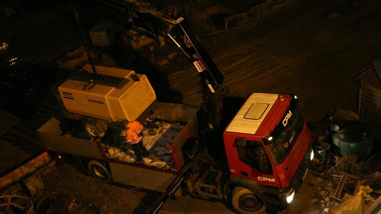 predor Markovec, gradnja, gradbišče, delavci