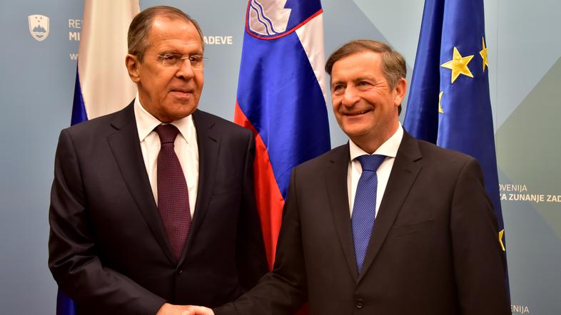 Ruski zunanji minister Sergej Lavrov in zunanji minister Karl Erjavec