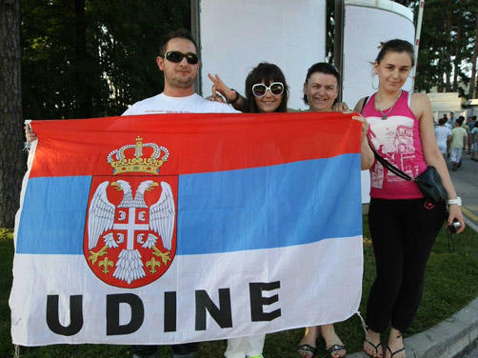 Navijači Crvene zvezde so prišli tudi iz Italije.