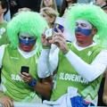 Slovenija Ukrajina EuroBasket Stožice Ljubljana lasulja zastava