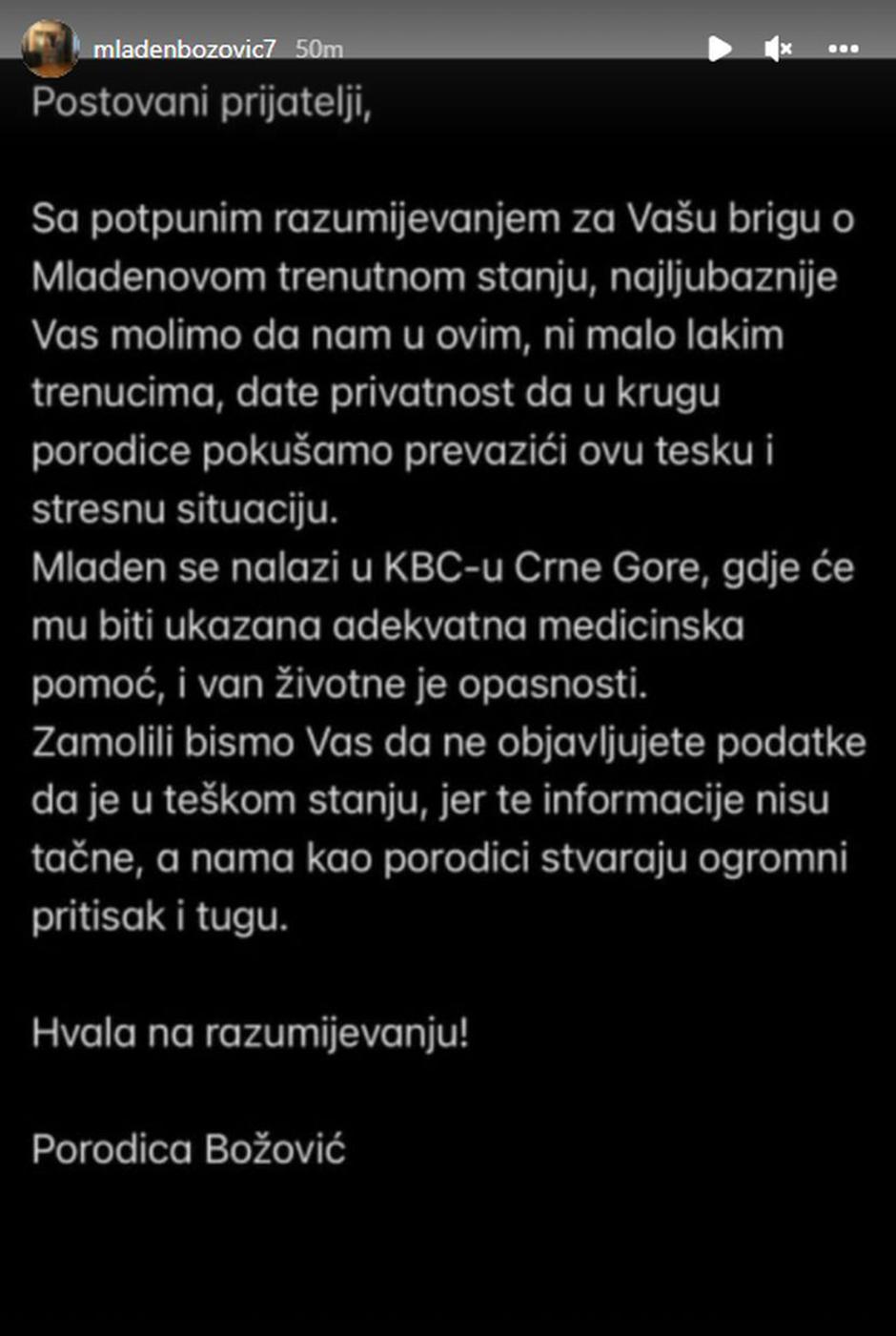 Mladen Božović Instagram | Avtor: Instagram