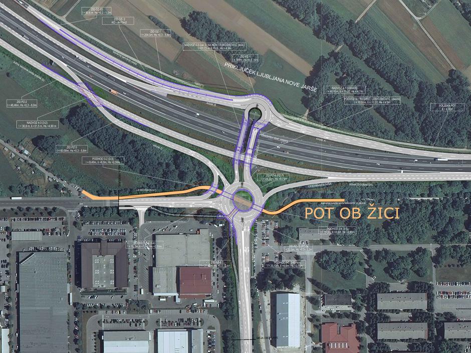 Priključek Leskoškova cesta | Avtor: Dars