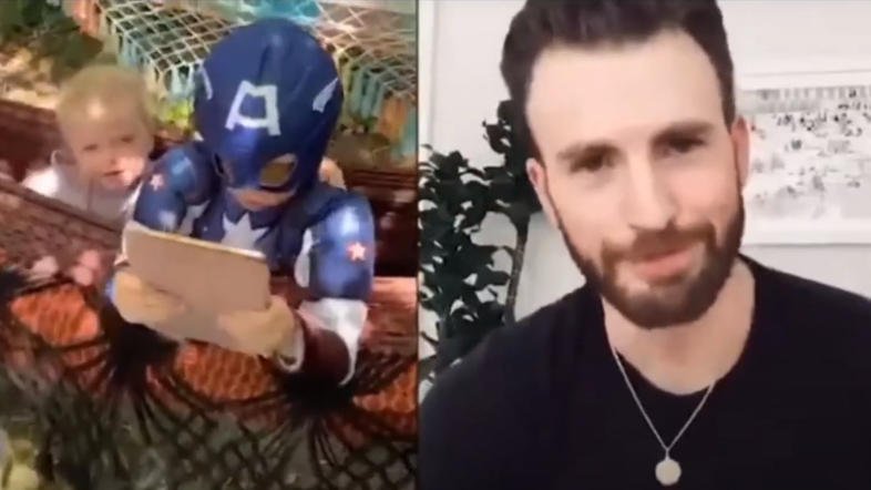 Chris Evans se je zahvalil malemu superjunaku