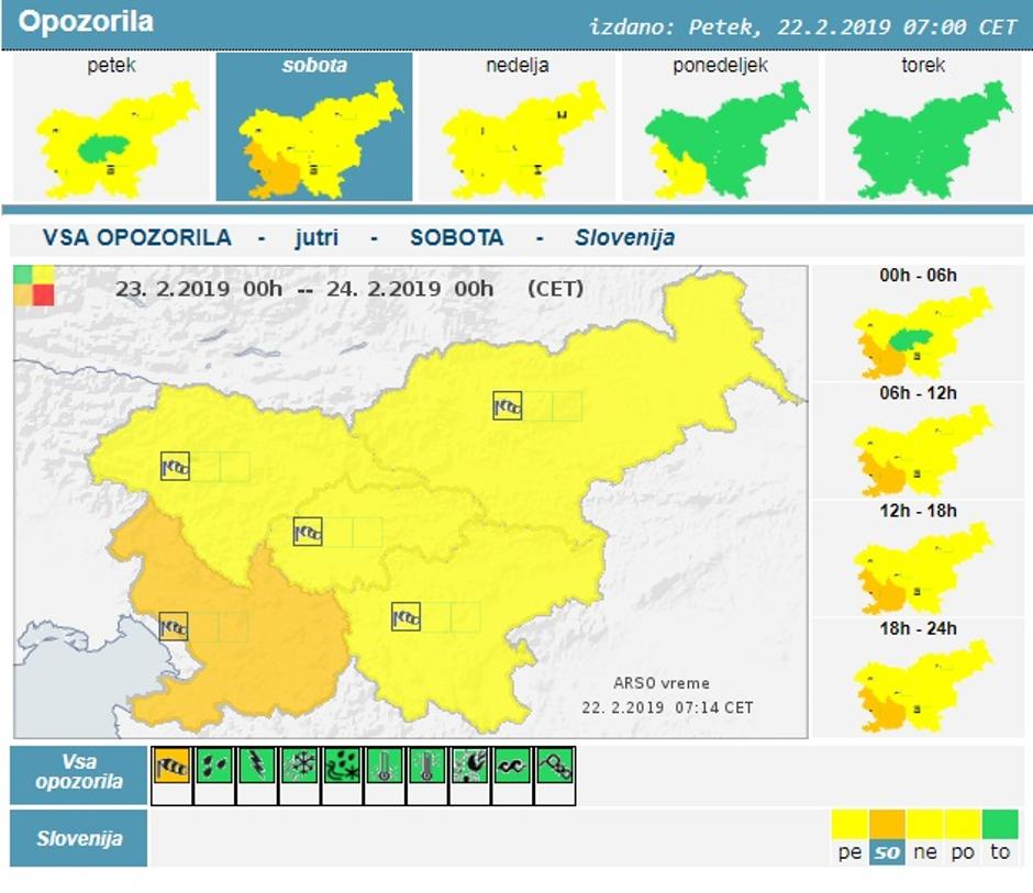 opozorilo oranžni alarm | Avtor: Meteo.si