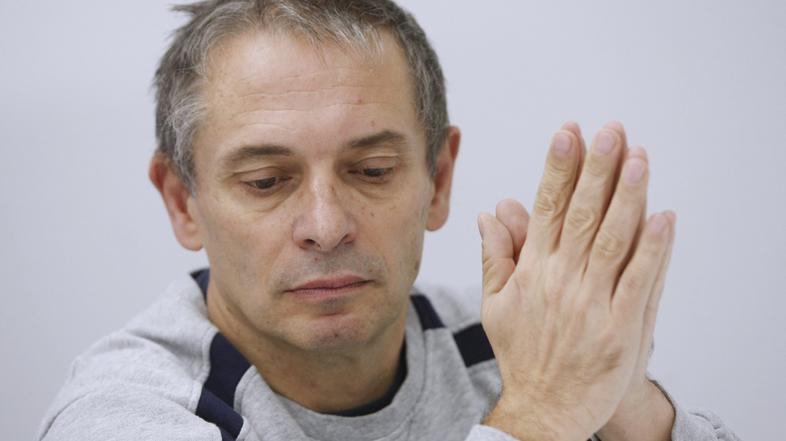 Sport 10.10.2012 trener Tone Tiselj, novinarska konferenca RK Krim Mercator pred