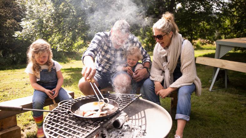 Žar, piknik, družina