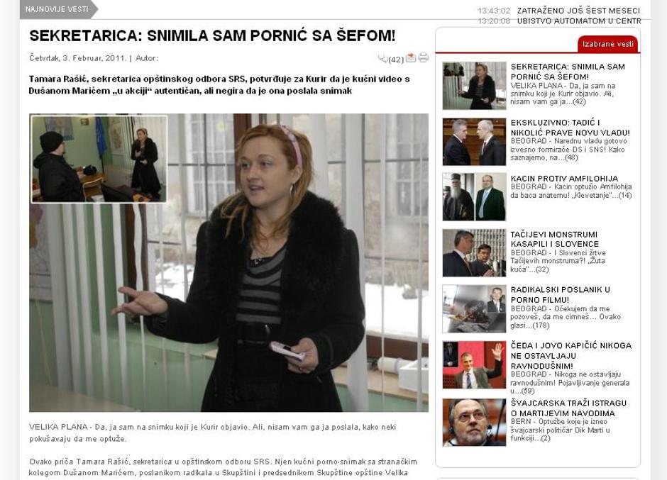 Tajnica zanika, da bi posnetek naredila ali poslala ona.  | Avtor: Žurnal24 main