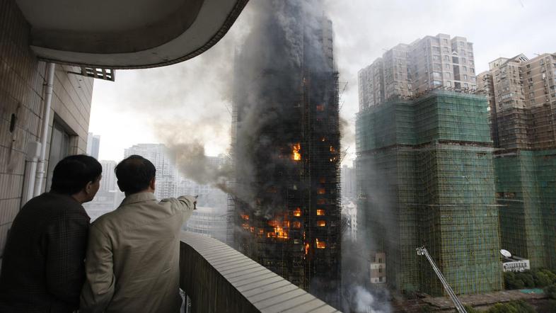 požar, stolpnica, kitajska