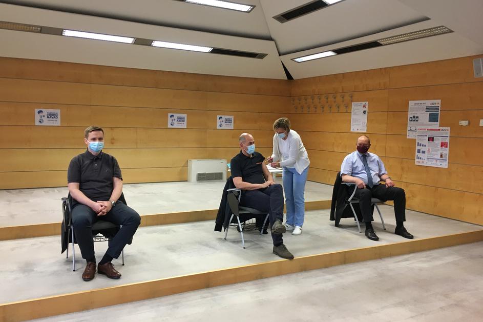 Cepljenje predsedniki Pahor Janša Zorčič