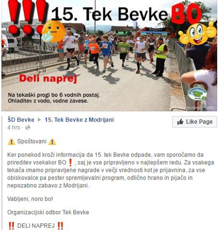 Tek Bevke | Avtor: ŠD Bevke