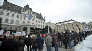 slovenija 23.01.13, stavka, stavka javnega sektorja, sindikati, sviz, javni uslu