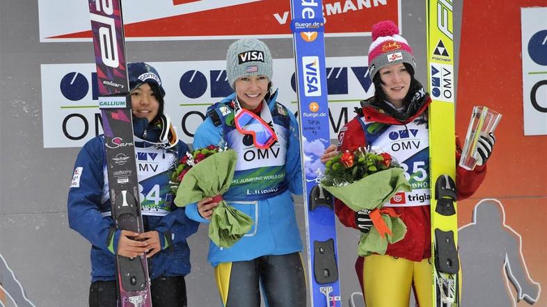 Hendrickson Takanaši Takanashi Seifriedsberger Ljubno smučarski skoki ženske