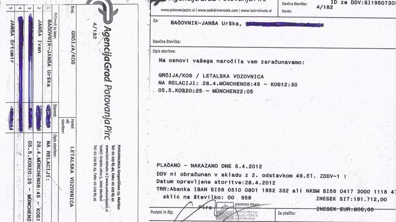 letalska karta, janša