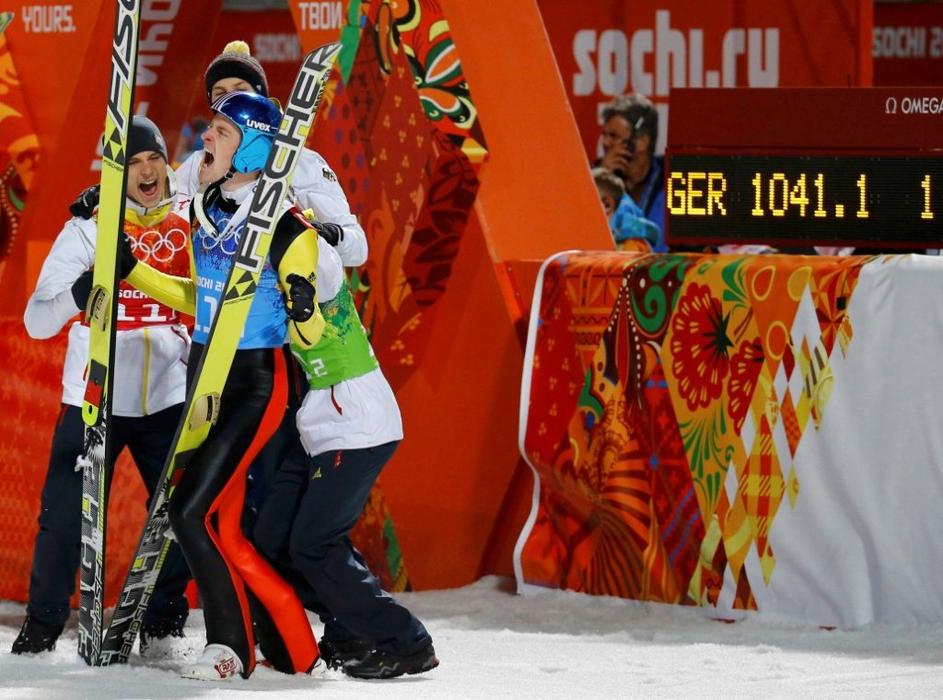 Freund Nemčija Soči 2014 olimpijske igre ekipna tekma Wank Kraus Wellinger