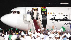 Megrahi po prihodu v Libijo 2009