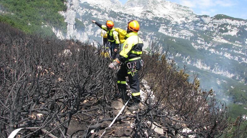 Rombon, Bovec, gašenje požara