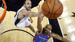 Ginobili Fisher San Antonio Spurs Oklahoma City Thunder NBA končnica konferenčni