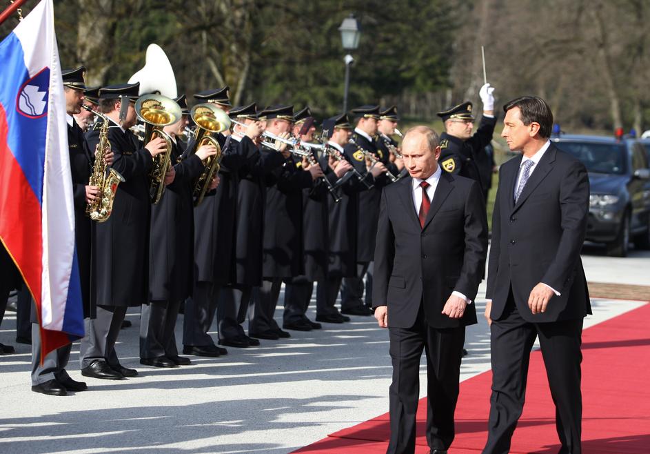 Putina je najprej sprejel Borut Pahor. (Foto: Boštjan Tacol)