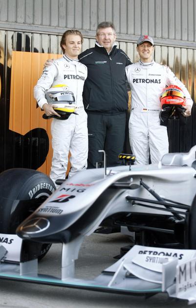 novi Mercedes 2010 Rosberg Brawn Schumacher