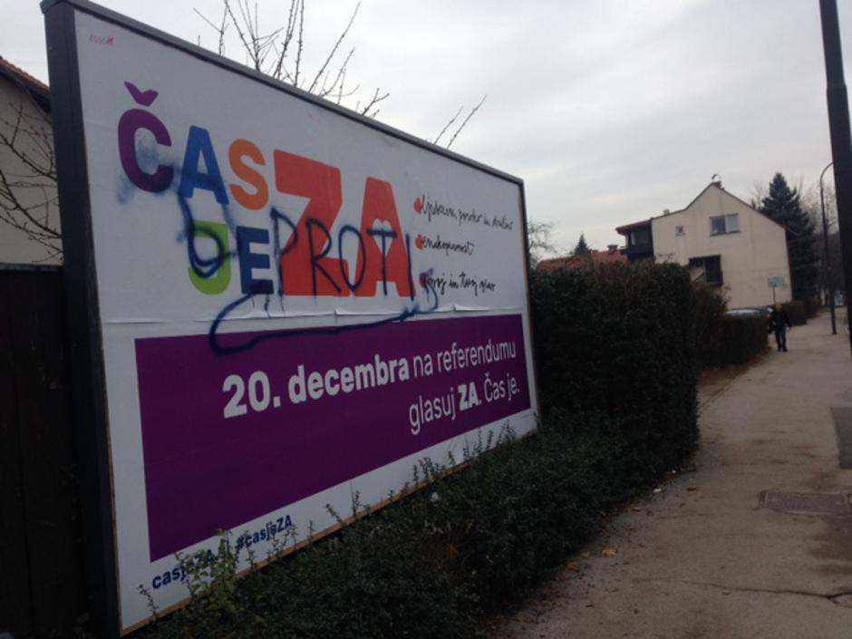 Uničen plakat kampanje ZA | Avtor: kampanja ZA