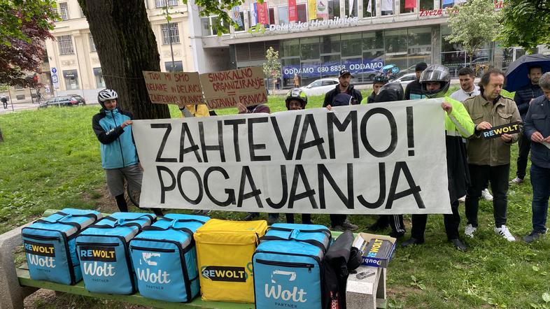 sindikat dostavljavec Wolt Glovo