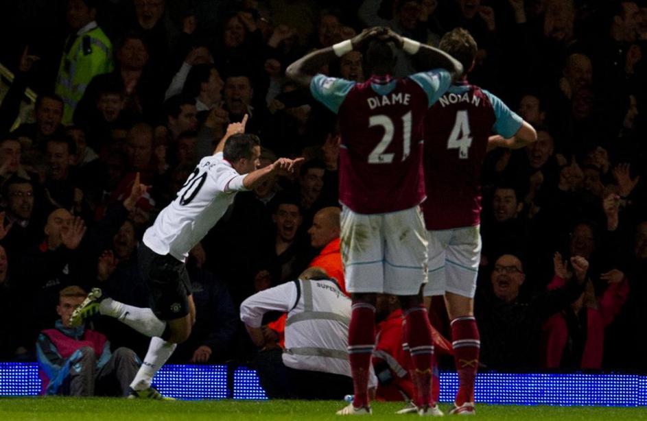 Van Persie West Ham Manchester United Premier League Anglija liga prvenstvo